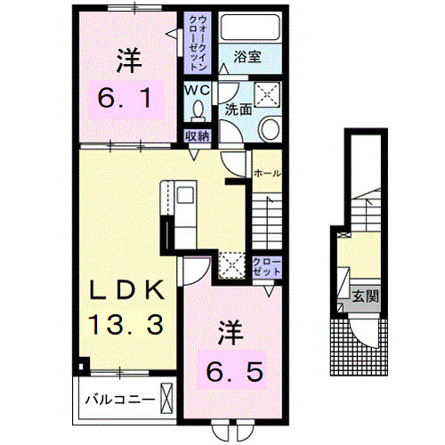 レスポワール Dの間取り