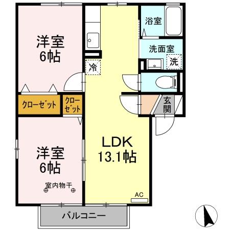 フラワーレジデンスJUN Fの間取り