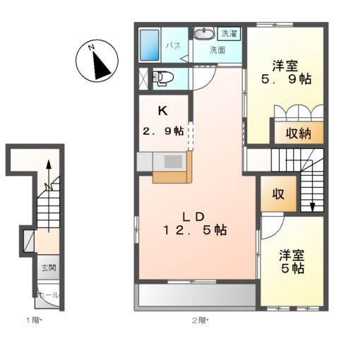 ヴィーブル ハイツBの間取り