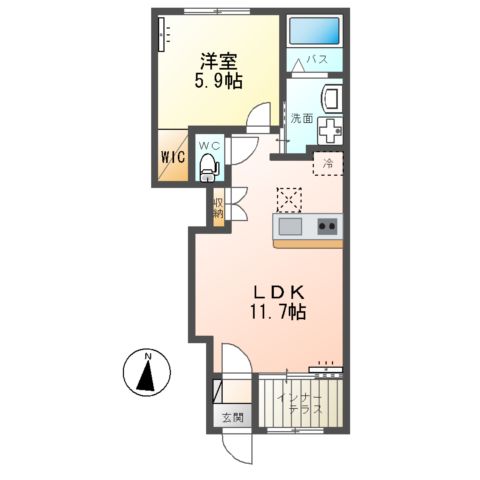 仮)日立市東金沢町新築アパートの間取り