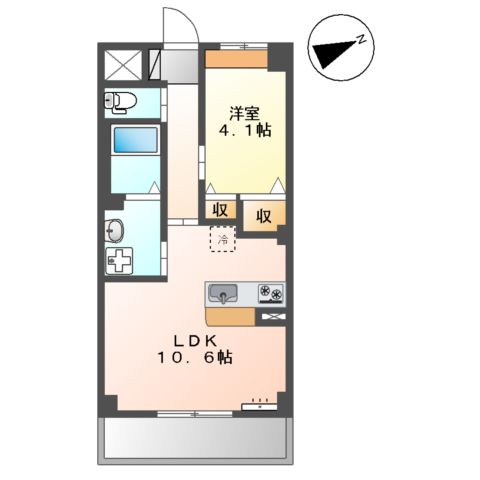 大字神戸の完工年月(2017年4月)築の賃貸マンションの間取り