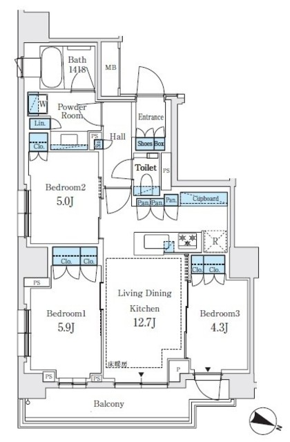 パークホームズ文京白山ヒルテラスの間取り