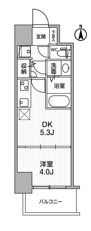 クレストコート江坂垂水町の間取り