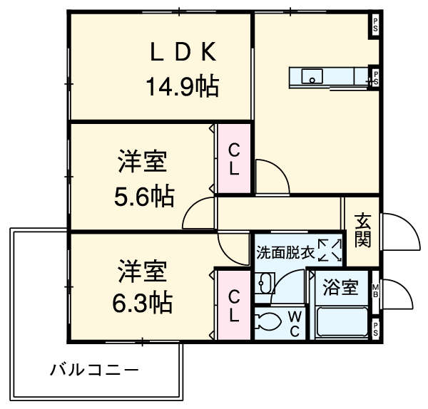 コーポやすり苑の間取り