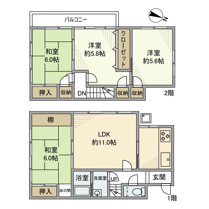 三山戸建の間取り