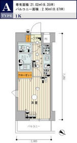 スカイコートルーベンス中目黒の間取り