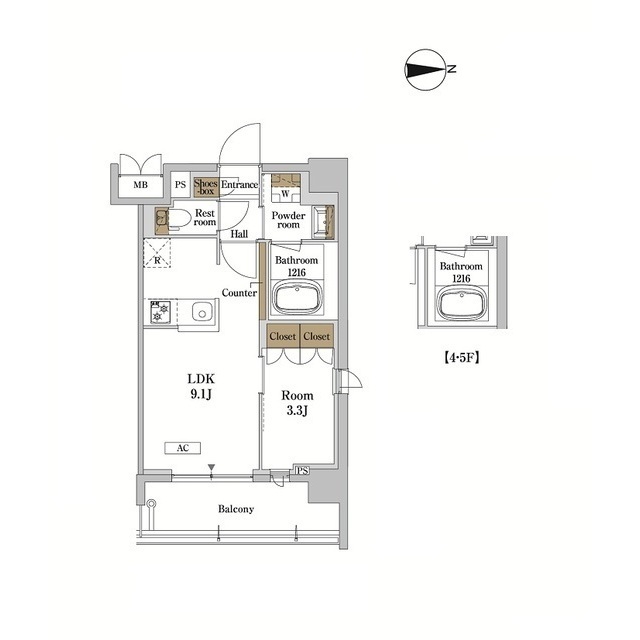 RJRプレシア蒲田の間取り