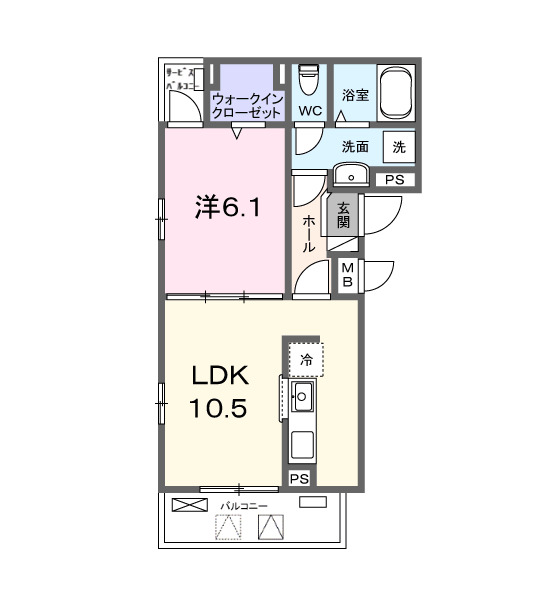 (仮)下鳥羽中円面田町アパートの間取り