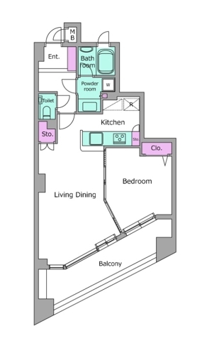 中央町の完工年月(2002年2月)築の賃貸マンションの間取り