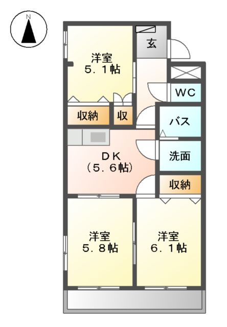 エトワール・Kの間取り