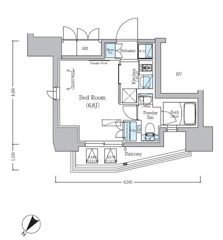 旗の台の完工年月(2018年2月)築の賃貸マンションの間取り