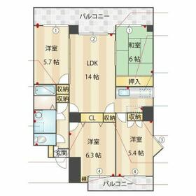 ファインビュー泉・402号室の間取り