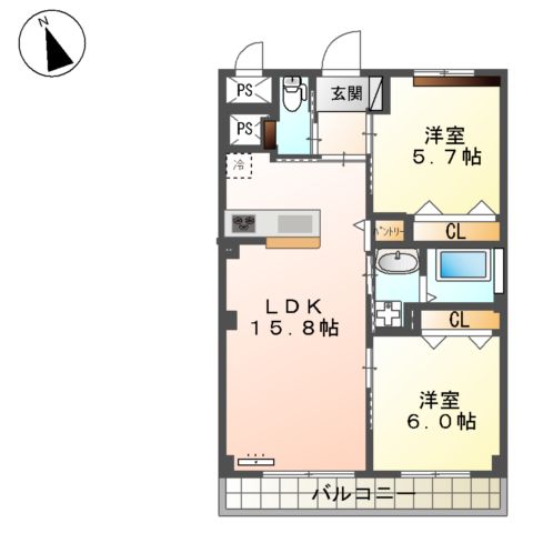 仮称)新宮町下府新築マンションの間取り
