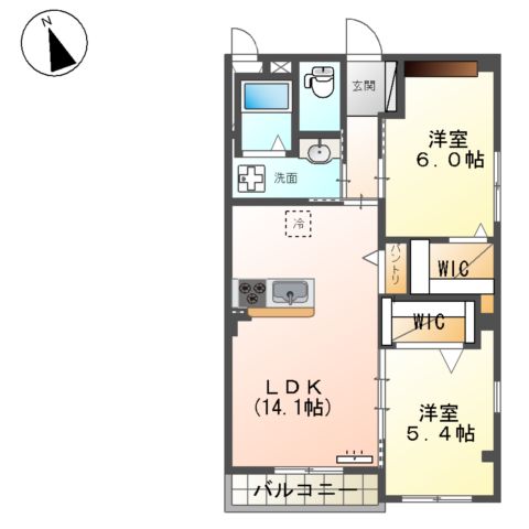 仮称)新宮町下府新築マンションの間取り