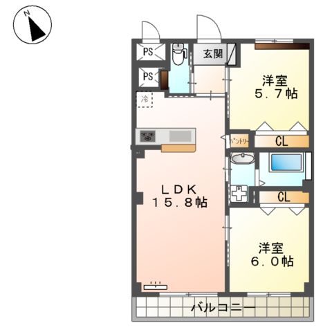 仮称)新宮町下府新築マンションの間取り