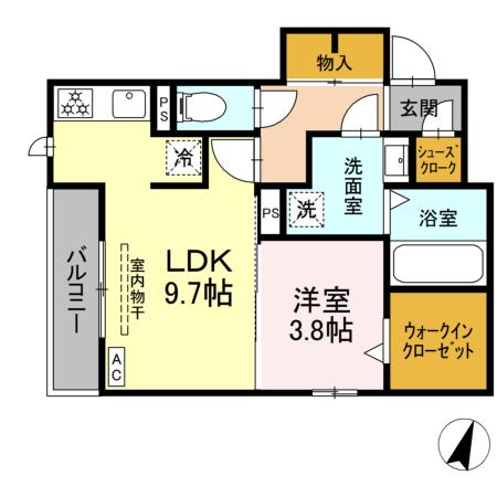 (仮称)D-ROOM二之宮の間取り