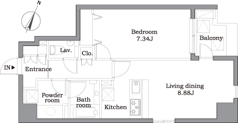 東麻布の完工年月(2006年5月)築の賃貸マンションの間取り