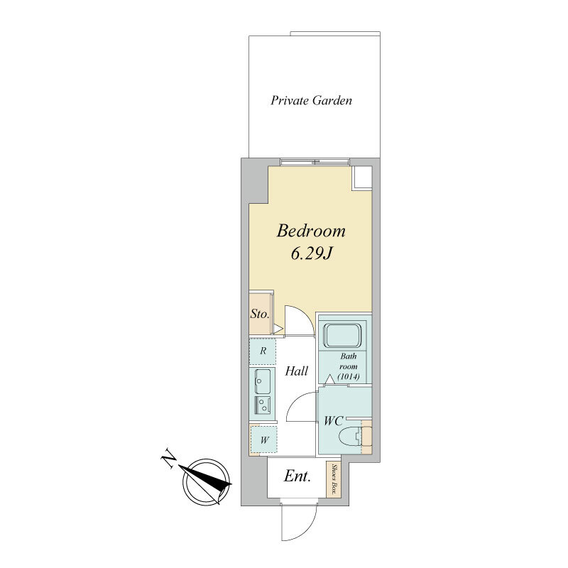グランカーサさいたま新都心・0104号室の間取り