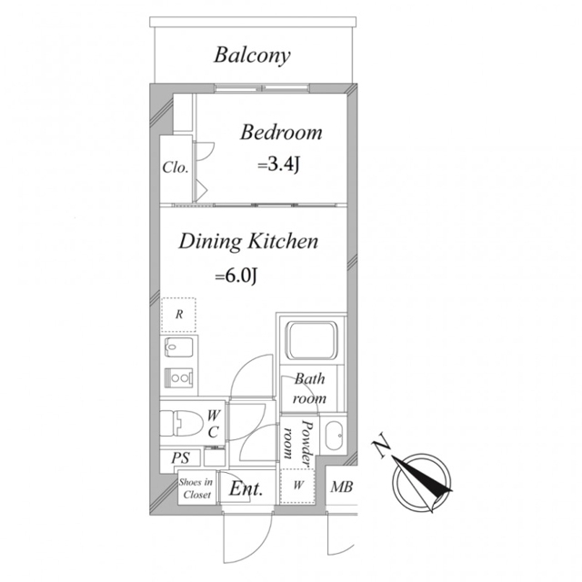 下丸子の完工年月(2021年12月)築の賃貸マンションの間取り