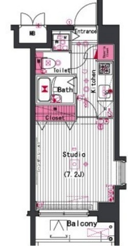 市谷薬王寺町の完工年月(2005年6月)築の賃貸マンションの間取り