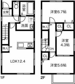 Land court 小泉Ⅱ A棟の間取り