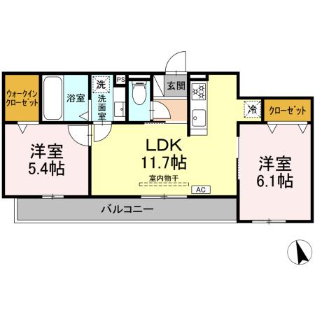 D-ROOM蘇原村雨町C棟の間取り