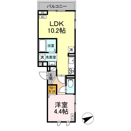 D-comodo関前・301号室の間取り