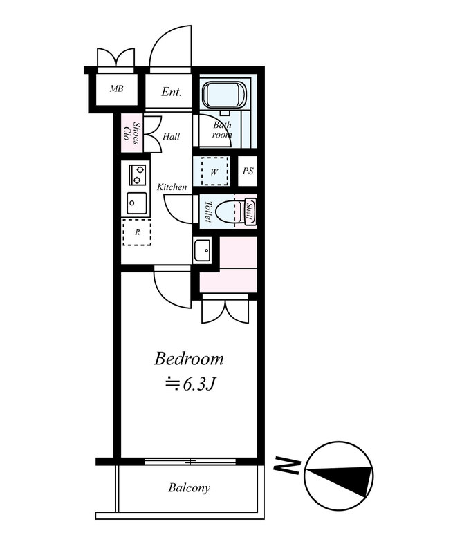 エクセリア二子多摩川Ⅱ・402号室の間取り