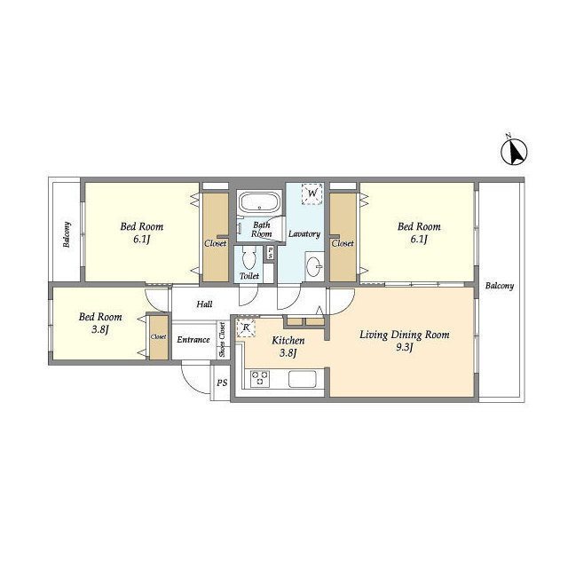 テレパレス柏てるて 南街区 1号棟の間取り