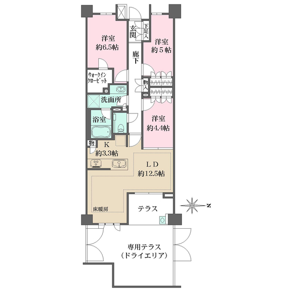 ザ・パークハウス市谷加賀町レジデンスの間取り