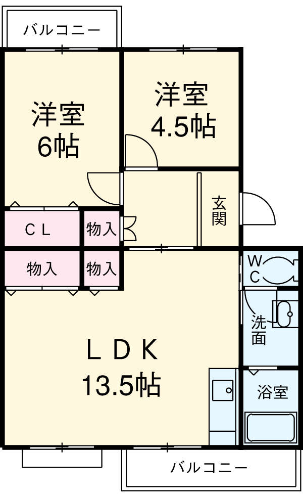 パストラル板倉Bの間取り