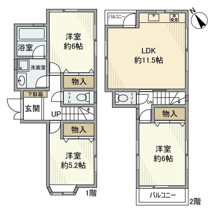 東雪谷戸建の間取り