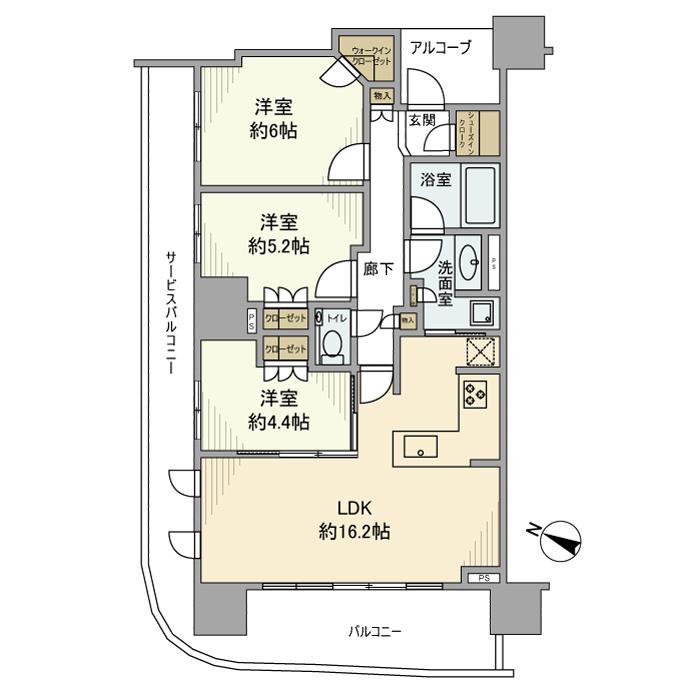 ドレッセタワー南町田グランベリーパークの間取り