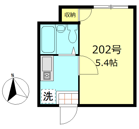 オリンピア亀戸・202号室の間取り