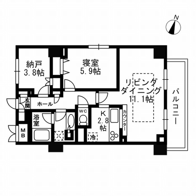 野沢の完工年月(2009年9月)築の賃貸マンションの間取り