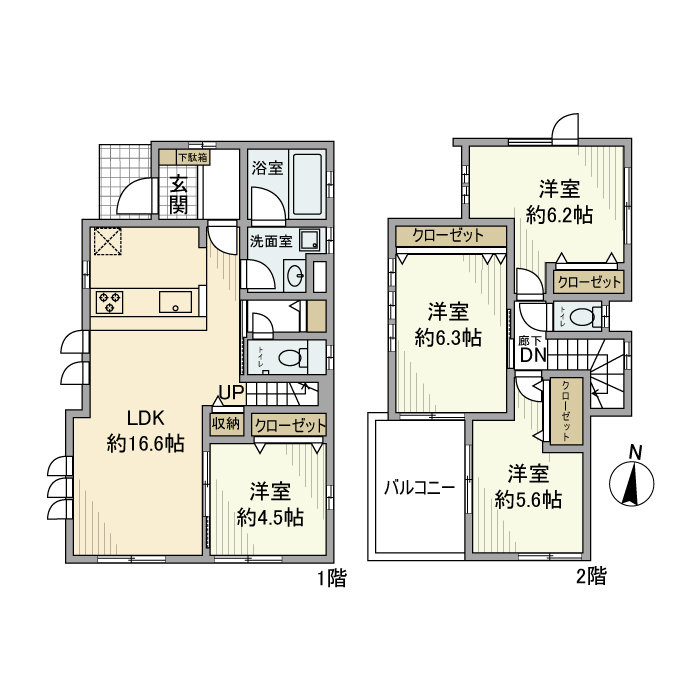 中宗岡戸建の間取り