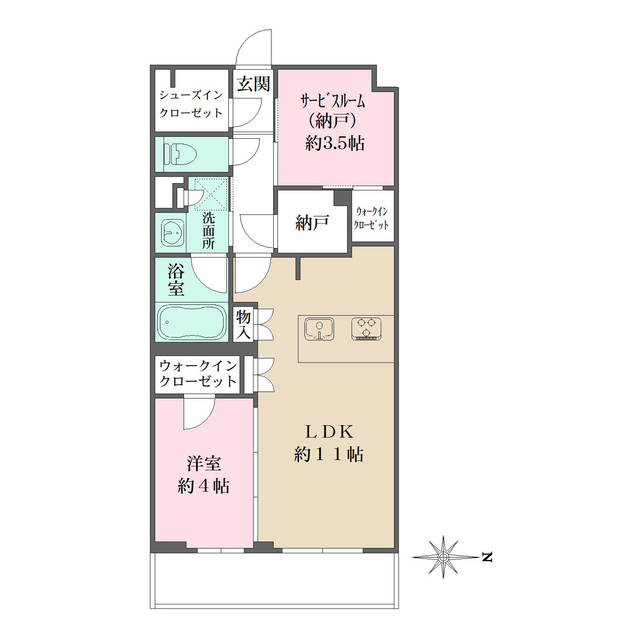 Ｌａ　Ｐｅｒｌａ　ＪｉｙｕｇａｏｋａⅡの間取り