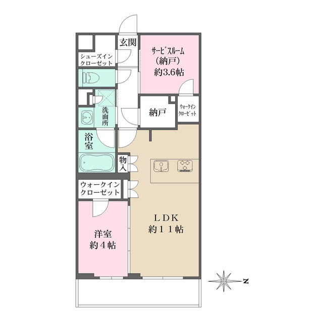 Ｌａ　Ｐｅｒｌａ　ＪｉｙｕｇａｏｋａⅡの間取り