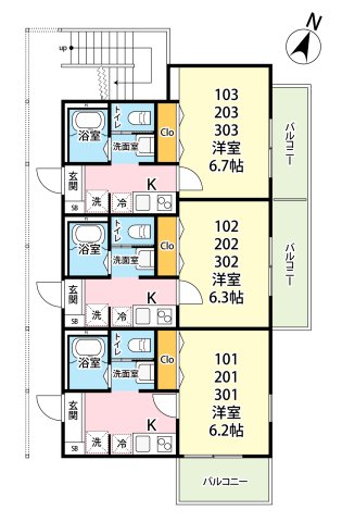 Cassolo北越谷Ⅰの間取り