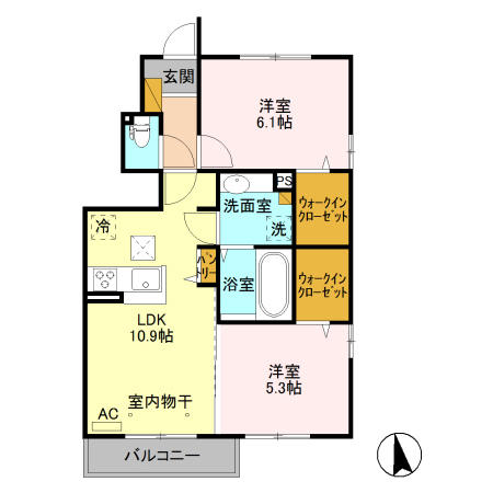 ティエード マロン Bの間取り