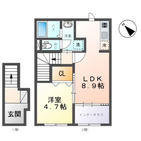 仮)片江2丁目新築賃貸アパートの間取り