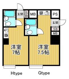 パリーマンション・3G号室の間取り