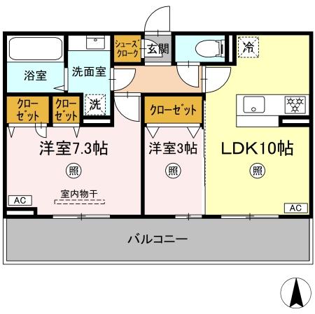 トリシア野多目Ⅰの間取り