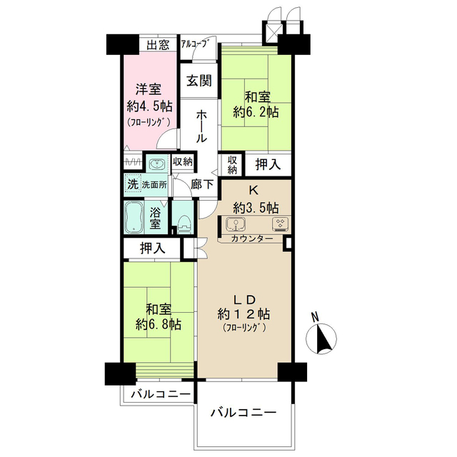 グリーンハイツ車返南2号棟の間取り