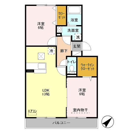 ソレイユ Bの間取り