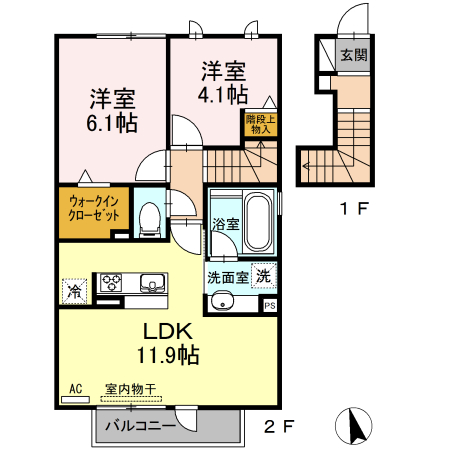 パストラル A棟の間取り
