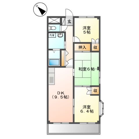 ロイヤルヒルズ向陽Aの間取り