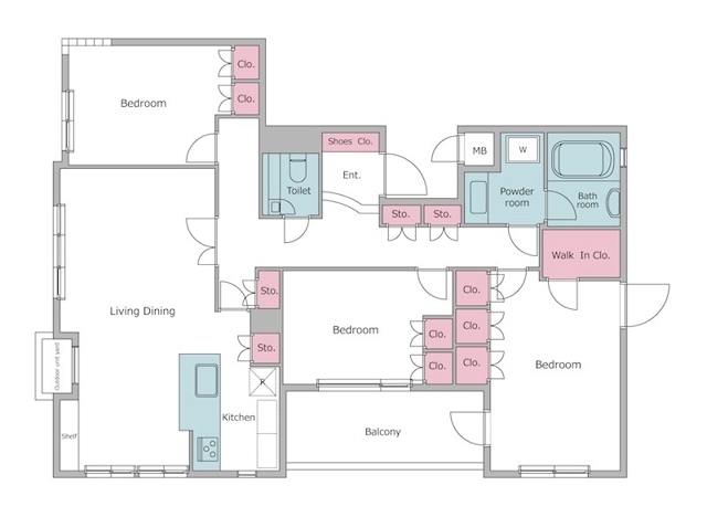 上目黒の完工年月(1993年2月)築の賃貸マンションの間取り