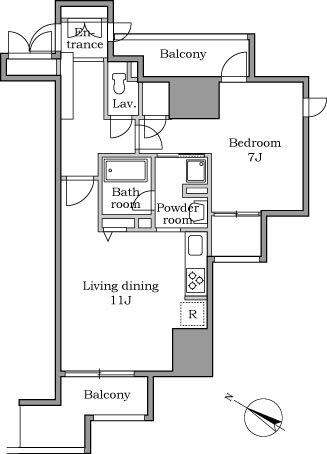中延の完工年月(2005年11月)築の賃貸マンションの間取り