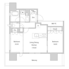ウェリスタワー愛宕虎ノ門の間取り